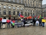 Baloch National Movement members demonstrate in Amsterdam against Pakistan's forced occupation of Balochistan
