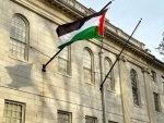 Campus protests continue in the US, supporters raise Palestinian flag at Harvard University campus